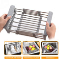 Expandable stainless steel kitchen sink drain basket