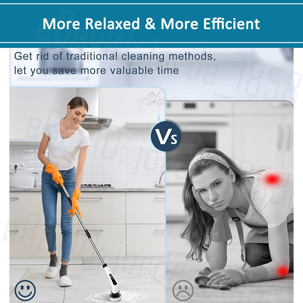 Electric spin scrubber in use