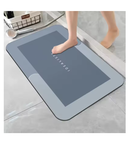 Diatomaceous earth bath mat