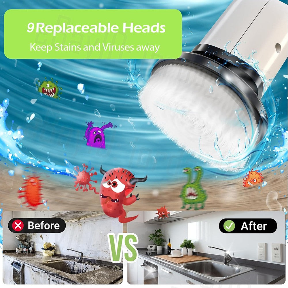 Electric spin scrubber brush heads