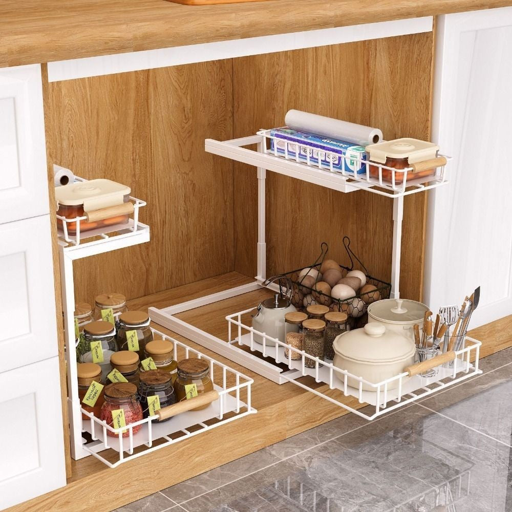 Pull-out storage rack colour options